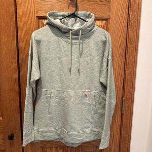 Carhartt Newbury Pullover Hoodie Size XS Heather Green Thumb holes Relaxed fit